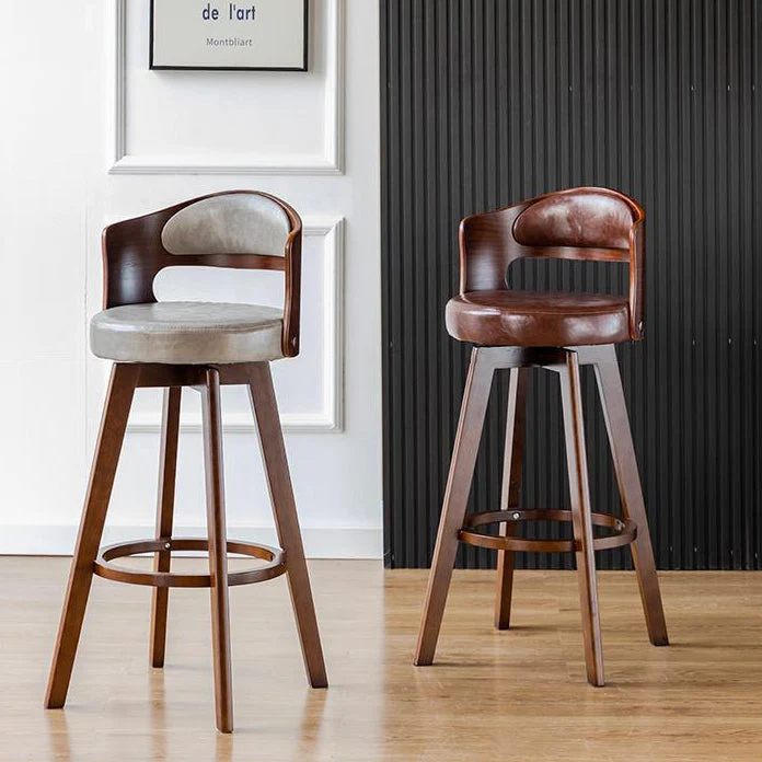 Sgabello moderno legno Sgabello da bancone ecopelle con finitura opaca per interni Clearhalo