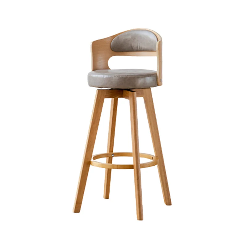 Sgabello moderno legno Sgabello da bancone ecopelle con finitura opaca per interni Clearhalo