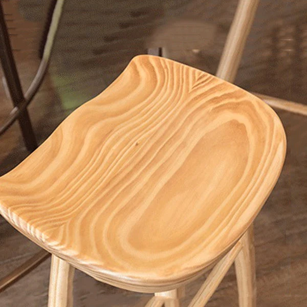Sgabello moderno legno Sgabello da bancone legno con finitura opaca per interni Clearhalo