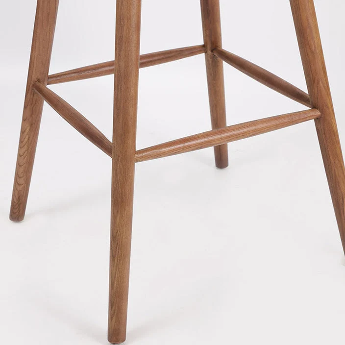 Sgabello moderno legno verde, mobili ecopelle, schienale basso con 4 gambe legno Clearhalo