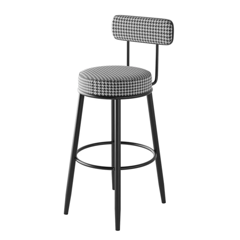 Sgabello moderno metallo Sgabello da bancone ecopelle con finitura opaca per interni Clearhalo