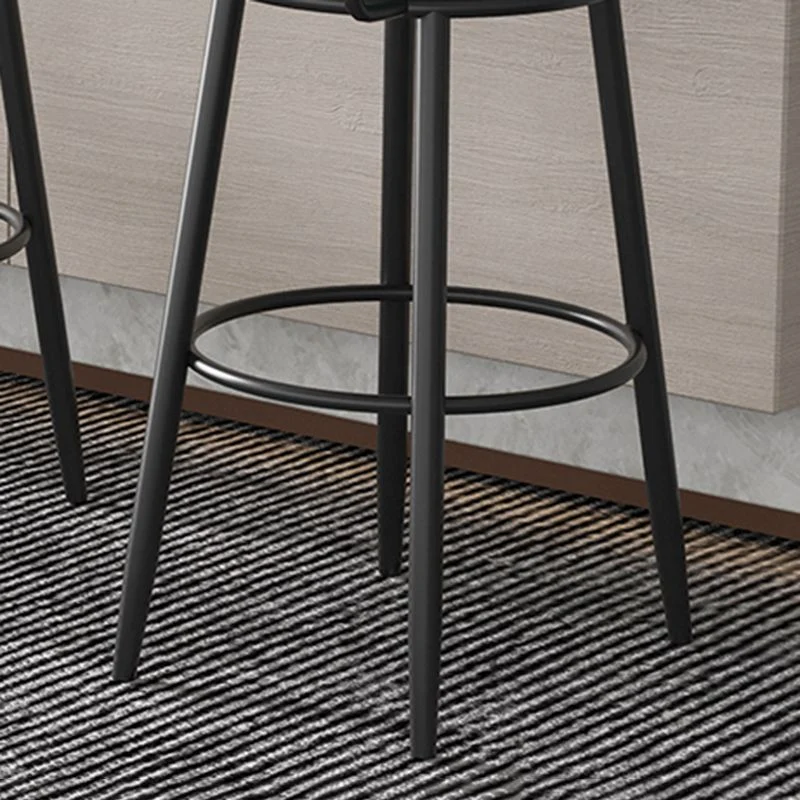 Sgabello moderno metallo Sgabello da bancone ecopelle con finitura opaca per interni Clearhalo