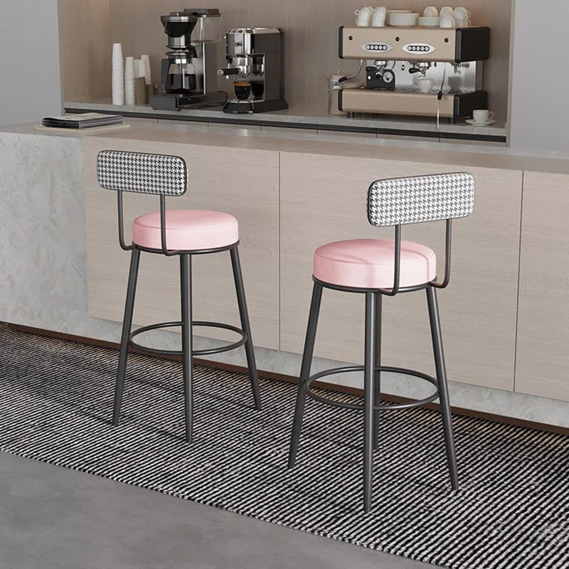 Sgabello moderno metallo Sgabello da bancone ecopelle con finitura opaca per interni Clearhalo