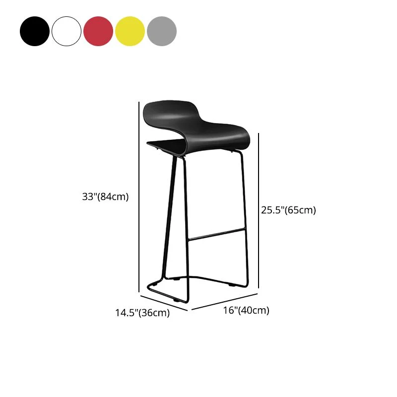 Sgabello poggiapiedi da ristorante scandinavo Sgabello da bar plastica con finitura opaca Clearhalo
