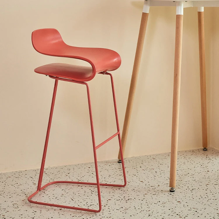 Sgabello poggiapiedi da ristorante scandinavo Sgabello da bar plastica con finitura opaca Clearhalo