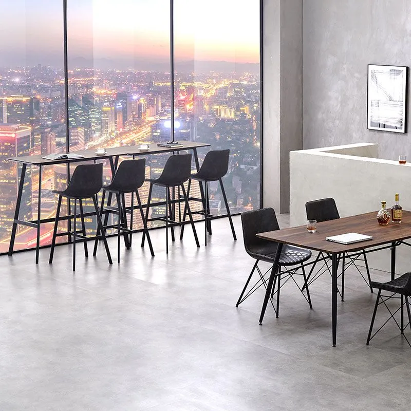 Sgabello poggiapiedi da ristorante scandinavo Sgabello da bar pelle con finitura opaca Clearhalo