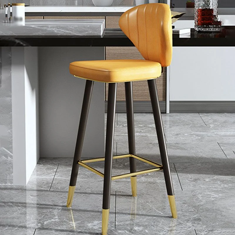 Sgabello poggiapiedi scandinavo Home Sgabello da bar pelle con finitura opaca Clearhalo