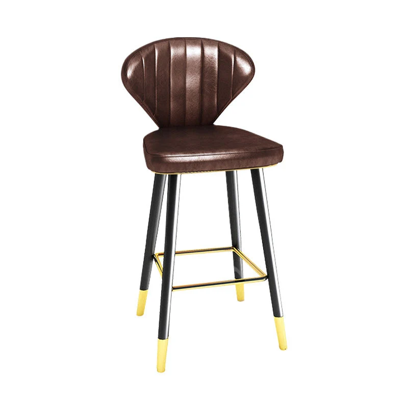 Sgabello poggiapiedi scandinavo Home Sgabello da bar pelle con finitura opaca Clearhalo