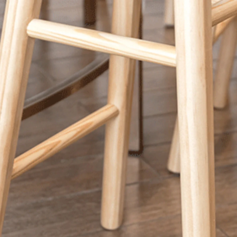 Sgabello da pranzo moderno legno massello Sgabello da bar e bancone sagomato senza schienale Clearhalo