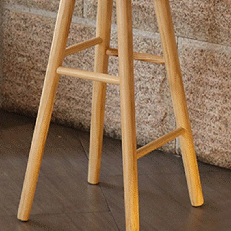 Sgabello da pranzo moderno legno massello Sgabello da bar e bancone sagomato senza schienale Clearhalo