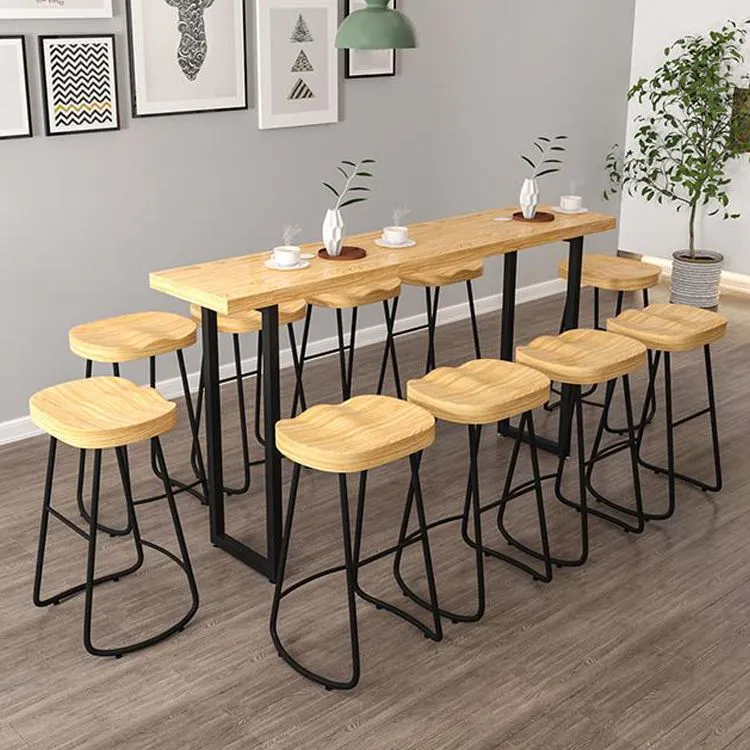 Sgabello da ristorante moderno con poggiapiedi legno massello naturale Clearhalo