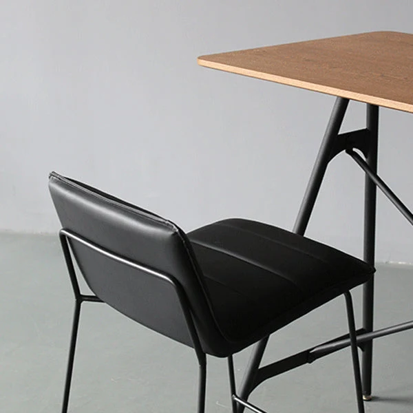 Sgabello da ristorante moderno con schienale basso Sgabello da bar pelle con finitura opaca Clearhalo