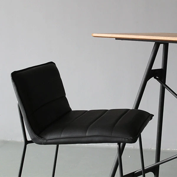 Sgabello da ristorante moderno con schienale basso Sgabello da bar pelle con finitura opaca Clearhalo
