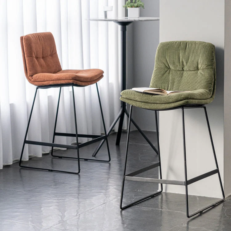 Sgabello da salone di bellezza scandinavo senza braccioli Sgabelli da bar imbottiti con finitura opaca Clearhalo