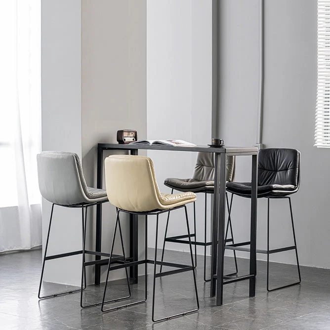 Sgabello da salone di bellezza scandinavo senza braccioli Sgabelli da bar imbottiti con finitura opaca Clearhalo