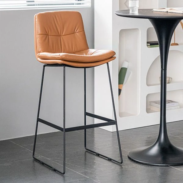 Sgabello da salone di bellezza scandinavo senza braccioli Sgabelli da bar imbottiti con finitura opaca Clearhalo