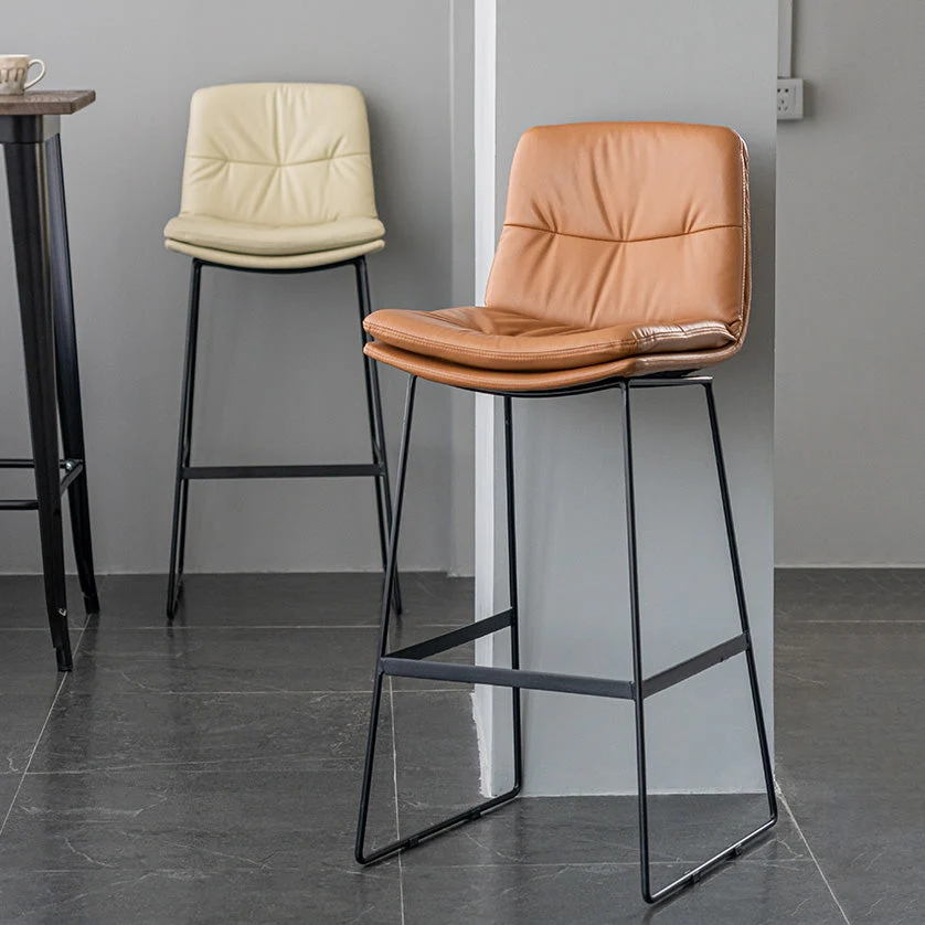 Sgabello da salone di bellezza scandinavo senza braccioli Sgabelli da bar imbottiti con finitura opaca Clearhalo