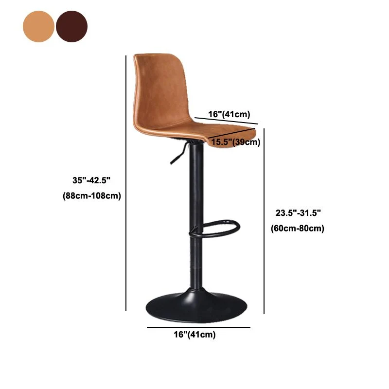 Sgabello scandinavo ad altezza regolabile Sgabello da bancone pelle con poggiapiedi Clearhalo