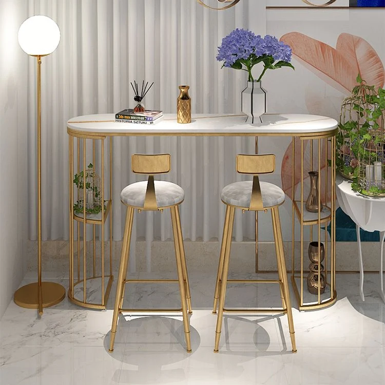 Sgabello scandinavo da bancone Sgabello da bancone rotondo velluto per soggiorno Clearhalo