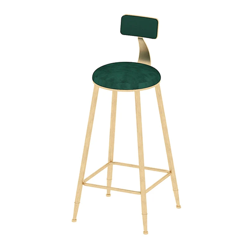 Sgabello scandinavo da bancone Sgabello da bancone rotondo velluto per soggiorno Clearhalo