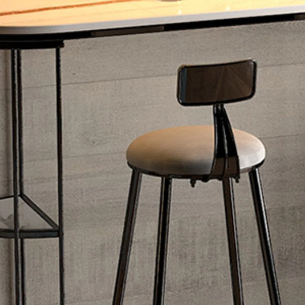 Sgabello scandinavo da bancone Sgabello da bancone rotondo velluto per soggiorno Clearhalo