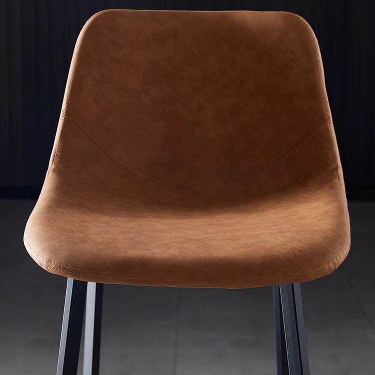 Sgabello scandinavo Bristol con schienale basso Sgabello da bar pelle con finitura opaca Clearhalo