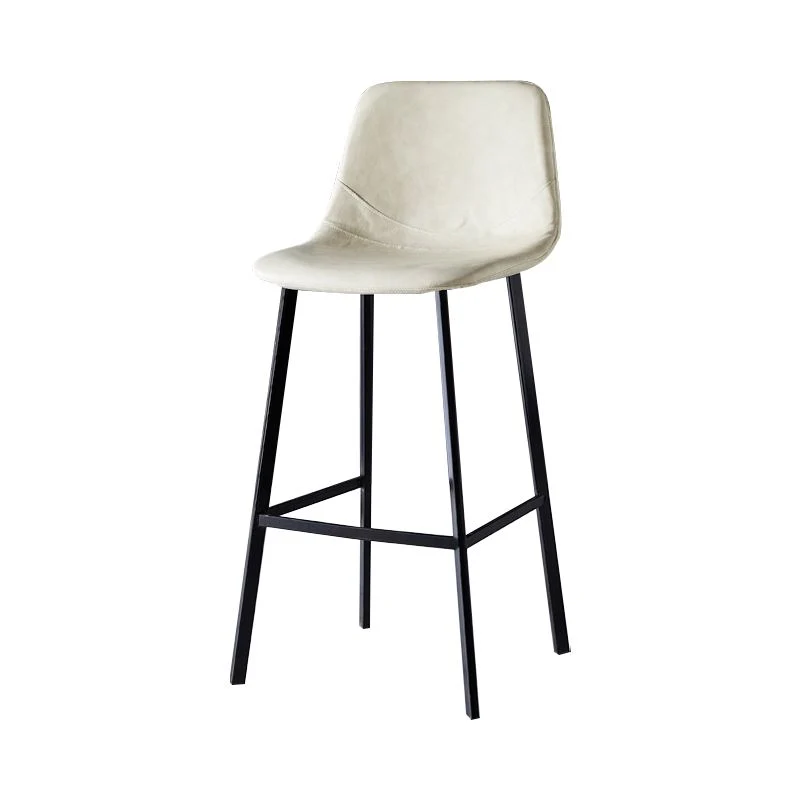 Sgabello scandinavo Bristol con schienale basso Sgabello da bar pelle con finitura opaca Clearhalo