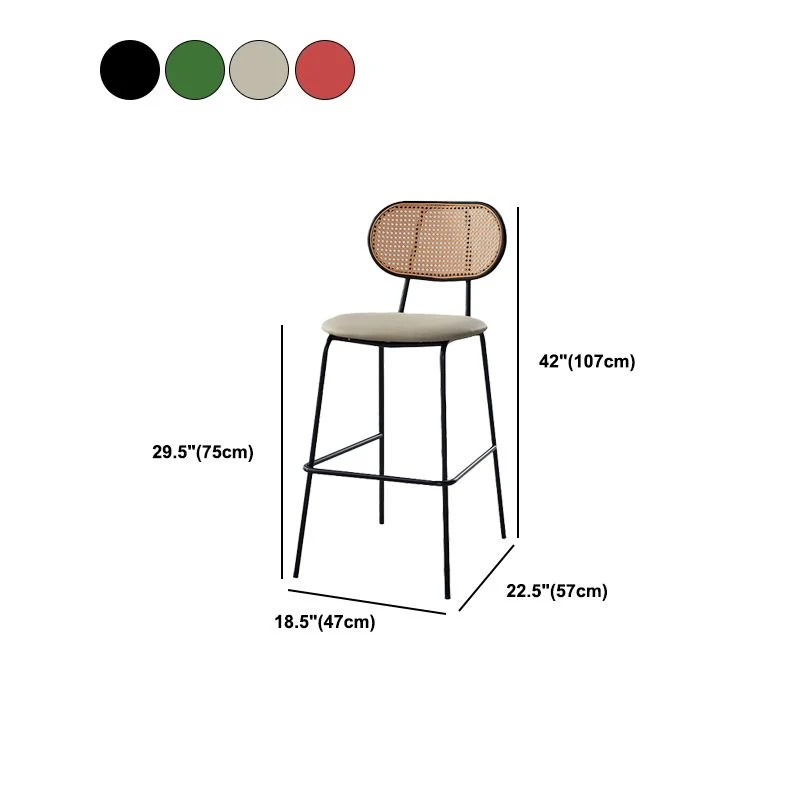 Sgabello scandinavo con schienale basso e senza braccioli Sgabello imbottito velluto Clearhalo