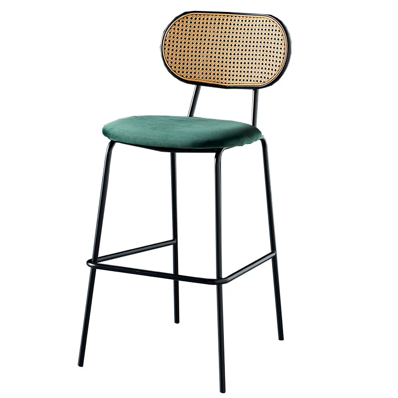Sgabello scandinavo con schienale basso e senza braccioli Sgabello imbottito velluto Clearhalo