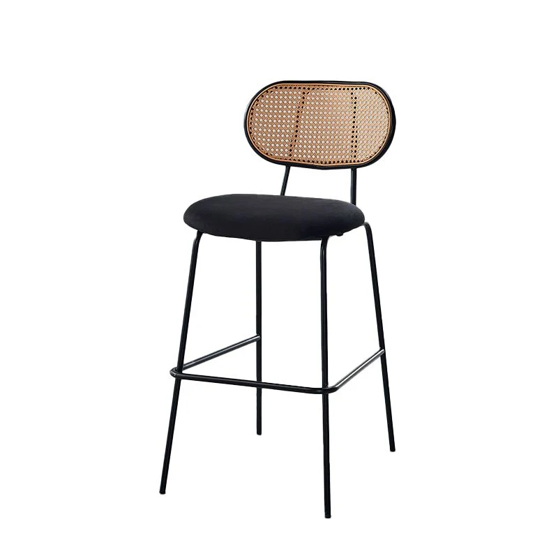 Sgabello scandinavo con schienale basso e senza braccioli Sgabello imbottito velluto Clearhalo
