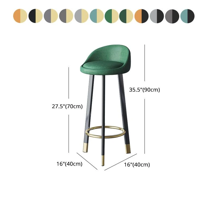 Sgabello scandinavo con schienale basso Sgabello girevole imbottito con finitura opaca Clearhalo