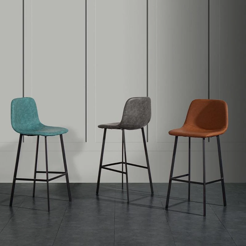 Sgabello scandinavo metallo Sgabello da banco imbottito ecopelle Clearhalo