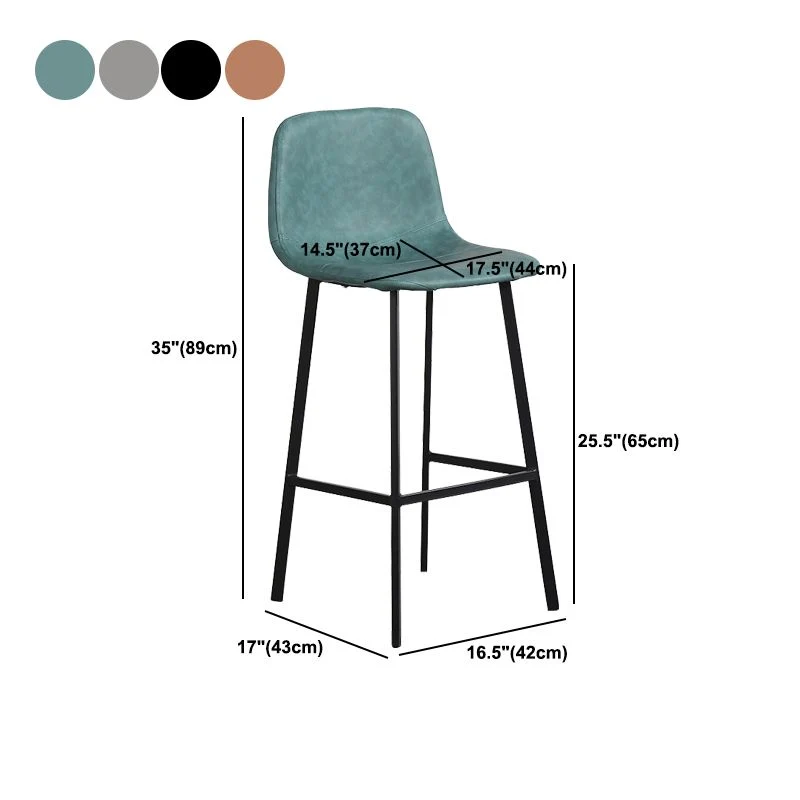 Sgabello scandinavo metallo Sgabello da banco imbottito ecopelle Clearhalo