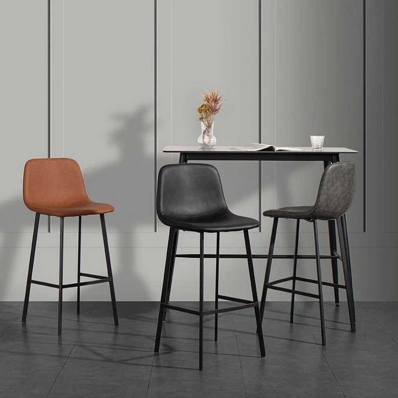Sgabello scandinavo metallo Sgabello da banco imbottito ecopelle Clearhalo