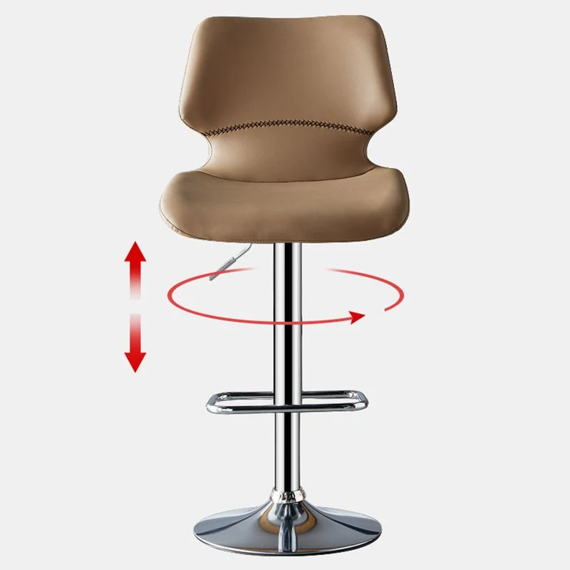 Sgabello scandinavo metallo Sgabello da bancone ecopelle con finitura opaca per interni Clearhalo