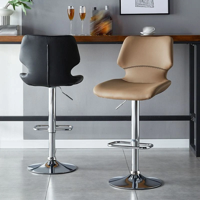 Sgabello scandinavo metallo Sgabello da bancone ecopelle con finitura opaca per interni Clearhalo