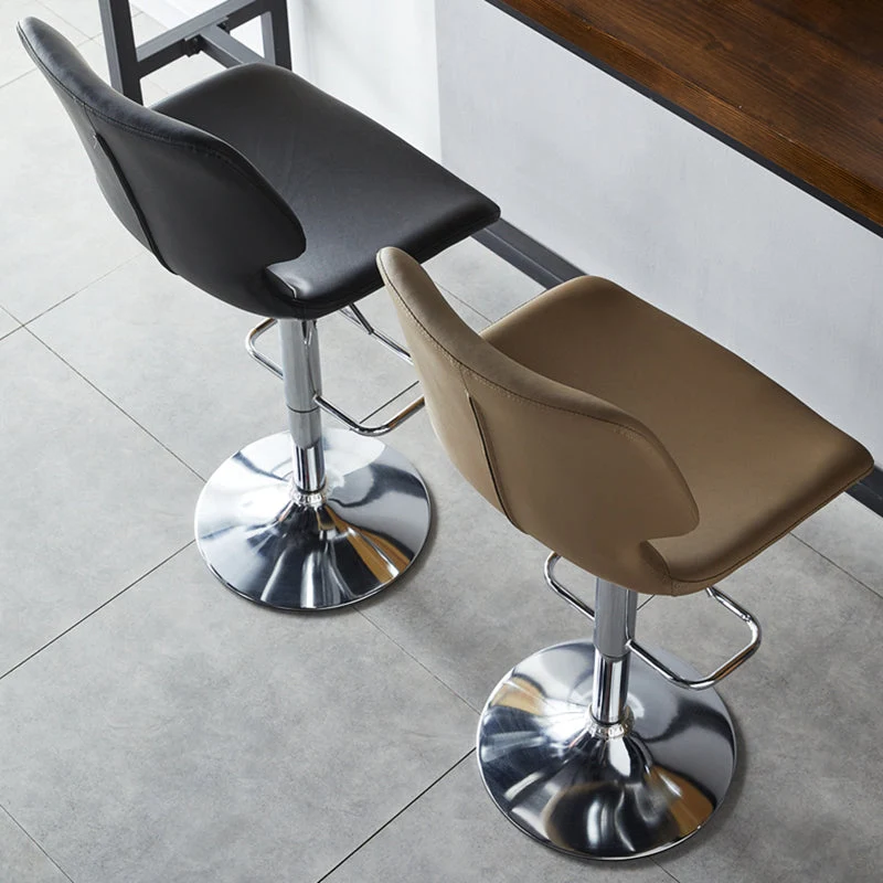 Sgabello scandinavo metallo Sgabello da bancone ecopelle con finitura opaca per interni Clearhalo