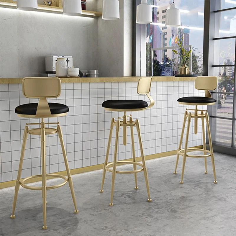 Sgabello scandinavo metallo Sgabello da bancone imbottito con seduta rotonda Clearhalo