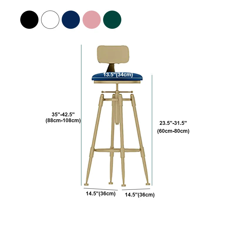 Sgabello scandinavo metallo Sgabello da bancone imbottito con seduta rotonda Clearhalo