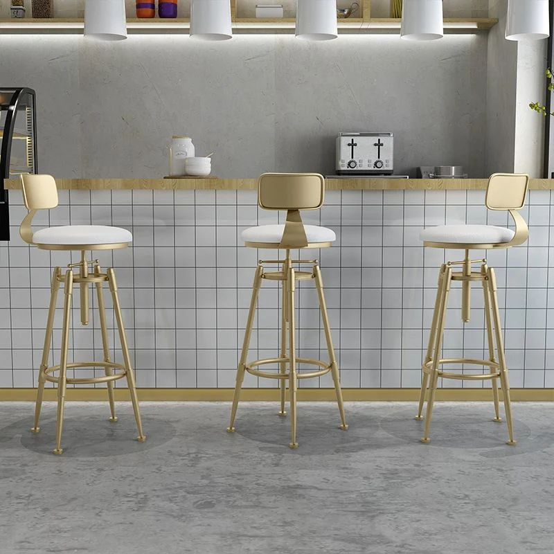 Sgabello scandinavo metallo Sgabello da bancone imbottito con seduta rotonda Clearhalo