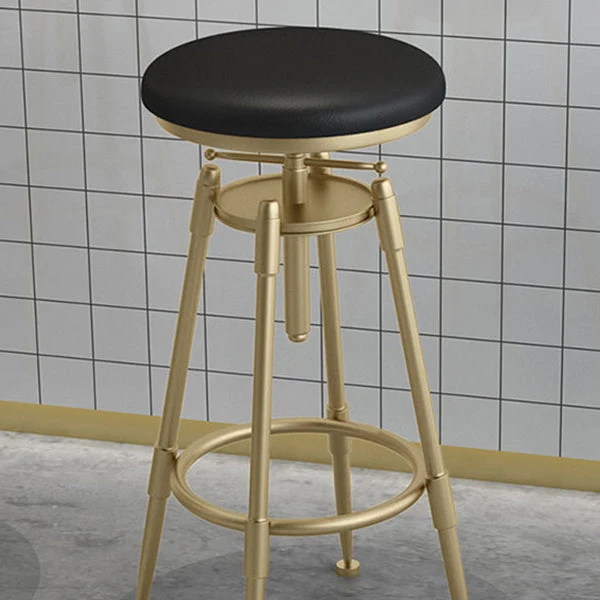 Sgabello scandinavo metallo Sgabello da bancone imbottito con seduta rotonda Clearhalo