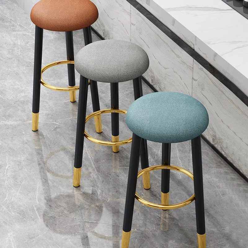 Sgabello senza schienale per la casa scandinava Sgabelli da bar imbottiti con finitura opaca Clearhalo