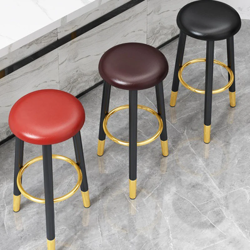 Sgabello senza schienale per la casa scandinava Sgabelli da bar imbottiti con finitura opaca Clearhalo