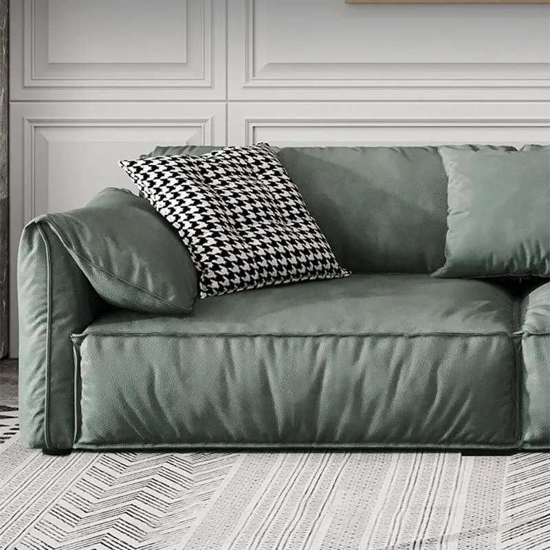 Soggiorno fisso con bracciolo superiore Cuscini standard Divano moderno verde Clearhalo