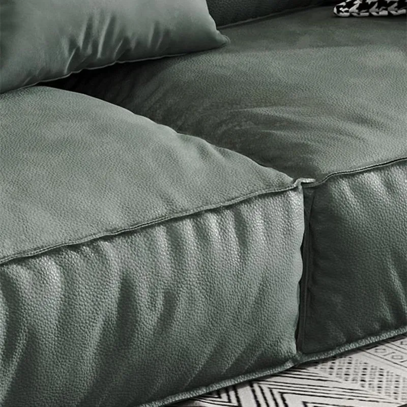 Soggiorno fisso con bracciolo superiore Cuscini standard Divano moderno verde Clearhalo