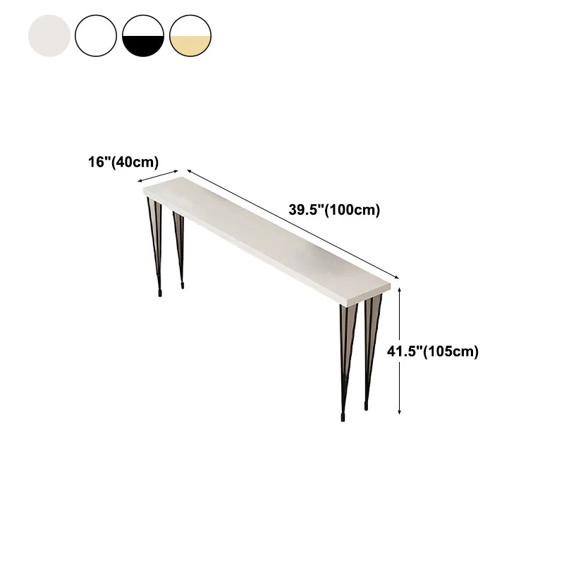 Tavolino da Bar Stile Moderno Bianco Legno e Ferro Tavolino da Bar per Interni Clearhalo