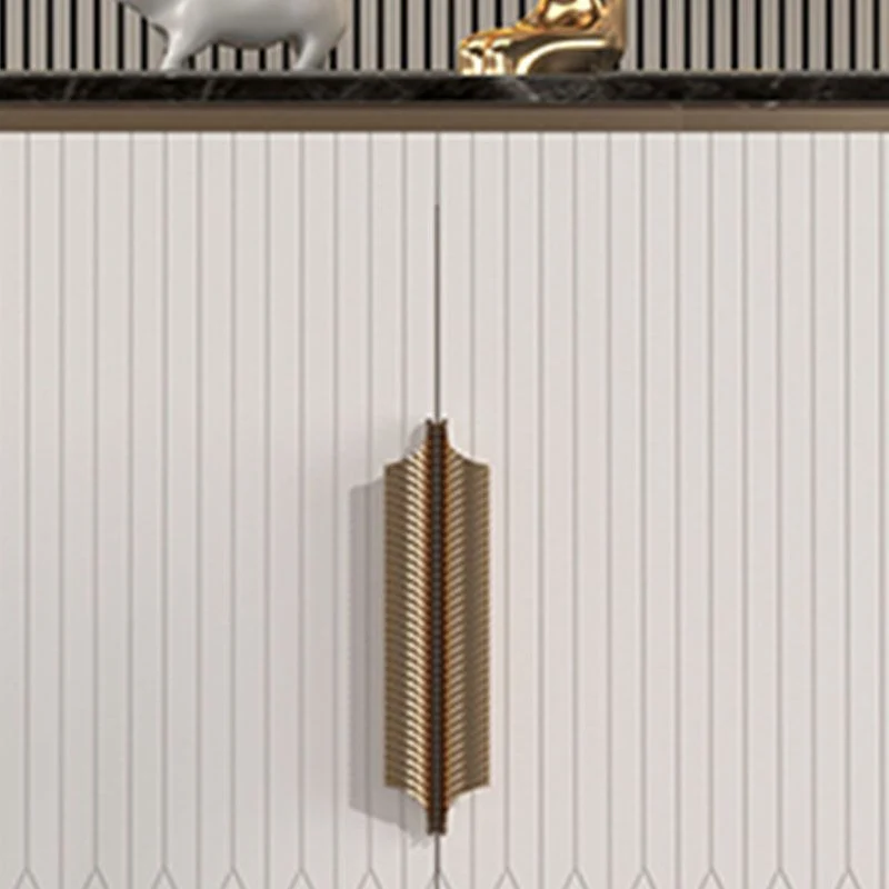 Tavolino da credenza bianco con gambe metalliche, supporto da buffet alto 35,4 pollici con contenitore Clearhalo