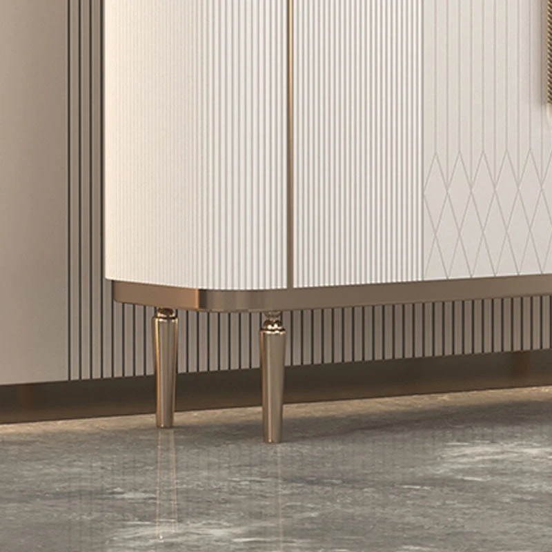 Tavolino da credenza bianco con gambe metalliche, supporto da buffet alto 35,4 pollici con contenitore Clearhalo