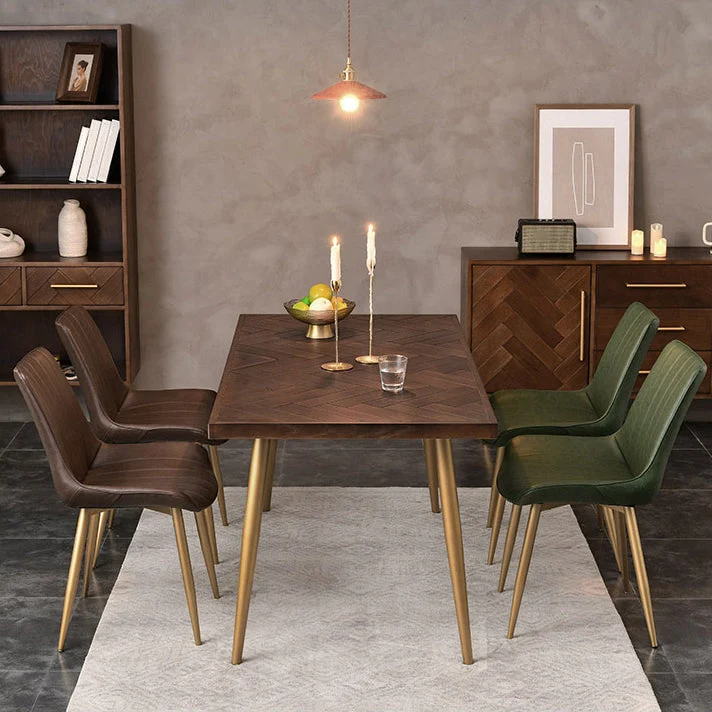 Tavolino da pranzo rettangolare Tavolo da pranzo tradizionale legno massello di lusso con 4 gambe Clearhalo