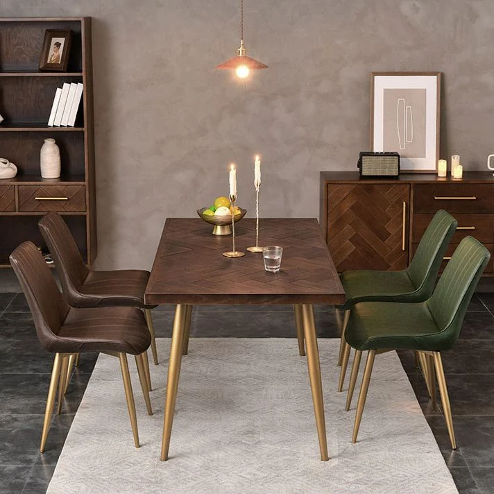 Tavolino da pranzo rettangolare Tavolo da pranzo tradizionale legno massello di lusso con 4 gambe Clearhalo